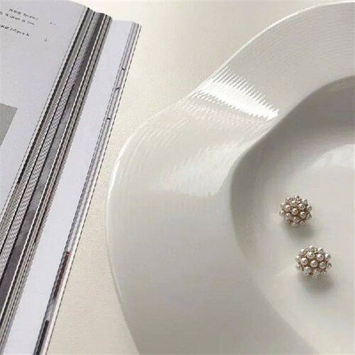 10PCS Beautiful Pearl Buttons 11.5mm Round Zinc Alloy