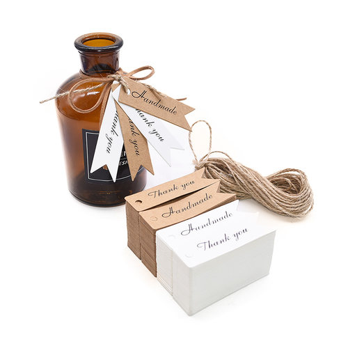 100pcs Handmade Thank You Tag Kraft Paper Gift Tag Label Jut