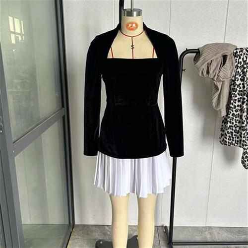 matching personality dating long color hem dress sleeve
