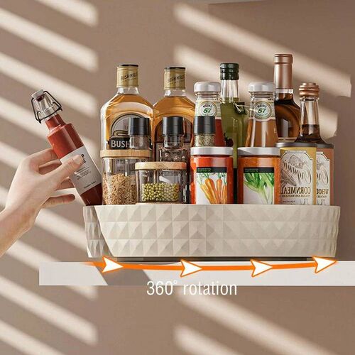 1Pc Kitchen Storage Spice Rack 360 Degree Rotating Cabinet S