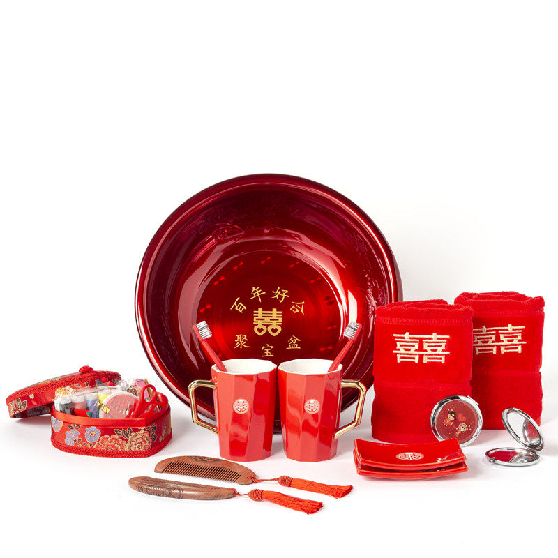 结婚洗漱用品喜盆一对新娘陪嫁礼盒装娘家嫁妆实用婚庆用品大全,节庆用品/礼品,创意礼盒/礼品套组,淘宝优惠券,粉丝福利购,淘宝优惠卷