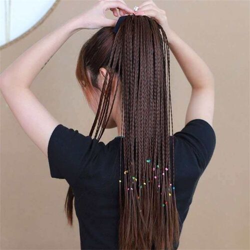 Ponytail Wig Womens Hip-Hop Long Hair Dirty Braid Tie-Up Ha
