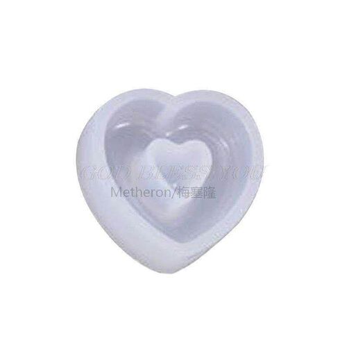 Crystal Epoxy Resin Mold Heart Shaped Box Hollow Pendant Boo