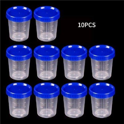 120ml Laboratory Measuring Cup With Lids Plastic Specimen