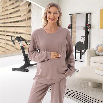 Pregnant Womens Fashion Suit Wear 2025 Temperament Sweatshi