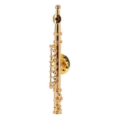 Flute Brooch Pin Elegant Fine Crafted Musical Instrument