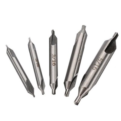 5pcs HSS Center 60 Degrees Spotting Drill Bits Combined Coun