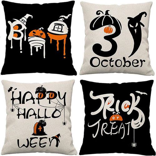 Halloween pillowcase home decoration linen cushion cover垫套