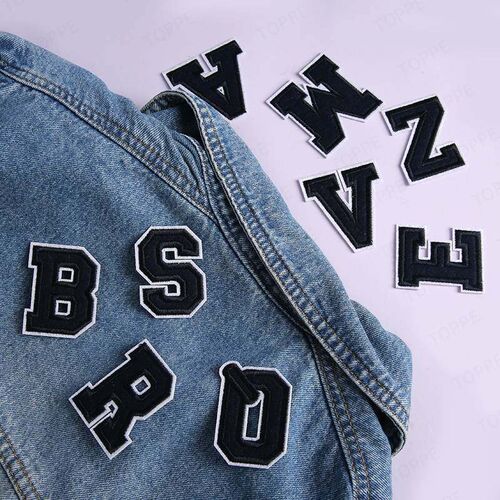 Navy Blue Letter Patch ABC DEF OPQ RST UVW XYZ Embroidery Pa