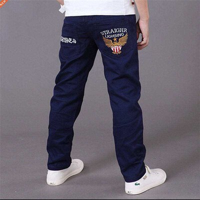 2025 Autumn Blue Letters Big Kids Jeans for A Boys Trousers