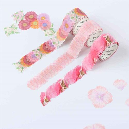 200Pcs/Roll Flower Petals Washi Tape Diary Paper Stickers Ro