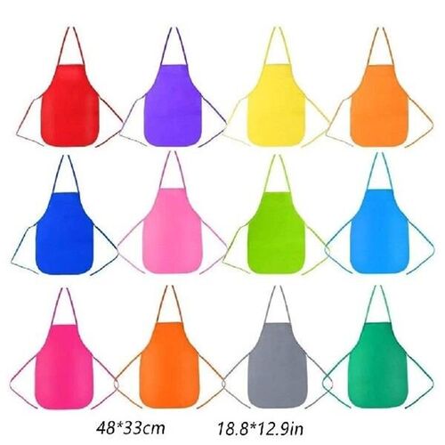 12Pcs Kids Colorful Children Single Use Outdoor Aprons