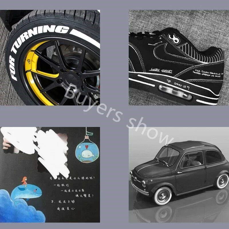 1/3/5pcs White Marker Paint Pens Waterproof Rubber Permanent - 实物图
