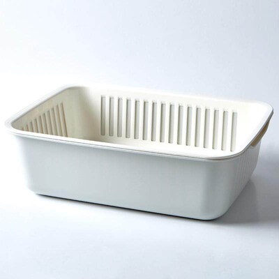 双层洗菜篮子长方形沥水篮塑料家用洗水果厨房水槽收纳淘菜洗菜盆