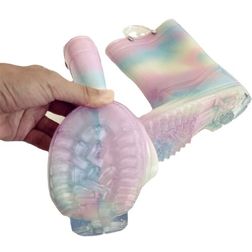 Ins Childrens Rainbow Transparent Rain Boots For Adults And