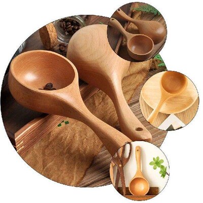 Ramen Noodles Wooden Water Spoon Coffee Spoons Tablespoon