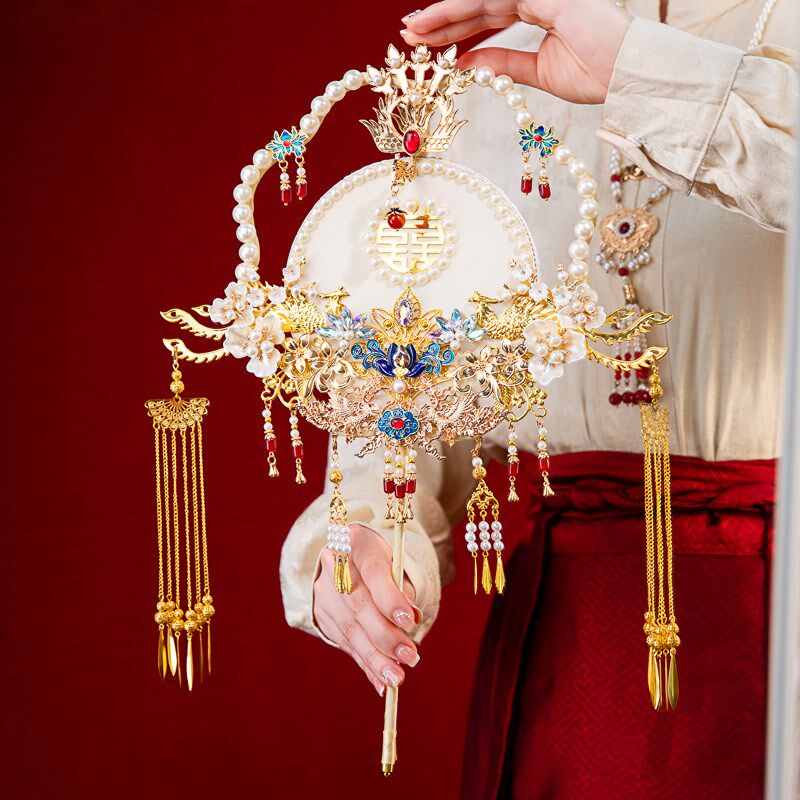 新娘团扇结婚手工diy材料包古风婚礼秀禾扇重工面手捧花,家居饰品,工艺扇/团扇/喜扇/折扇,淘宝优惠券,粉丝福利购,淘宝优惠卷