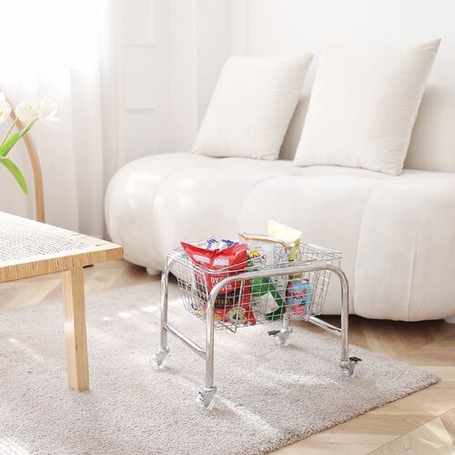Snack Trolley Large Storage Rack Bedside Cart Bedroom Dormit