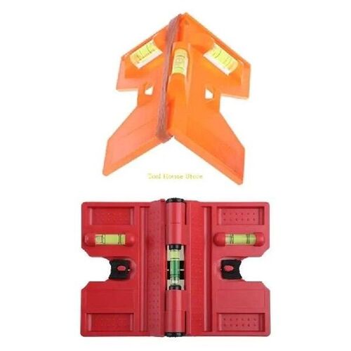 Plastic Level & Tool with 3 Bubbl-es Folding Gauge Level