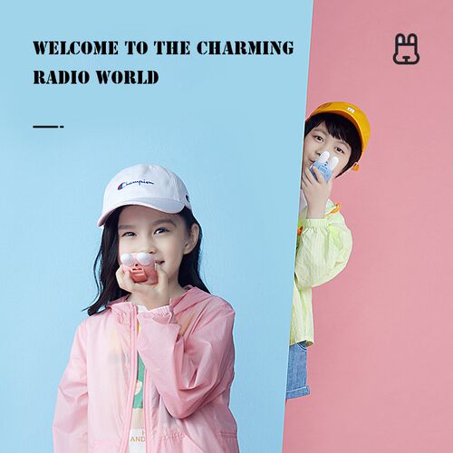 2PCS Kids Walkie talkie 3KM Range UHF Radio Lanyard Interpho