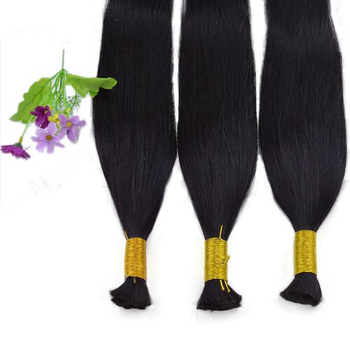 Real Person Hair Braided With Hair Extensions Natural Color