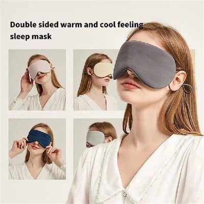 1pcs Sleeping Eye Mask Korean Style Ice Silk Warm And Cool