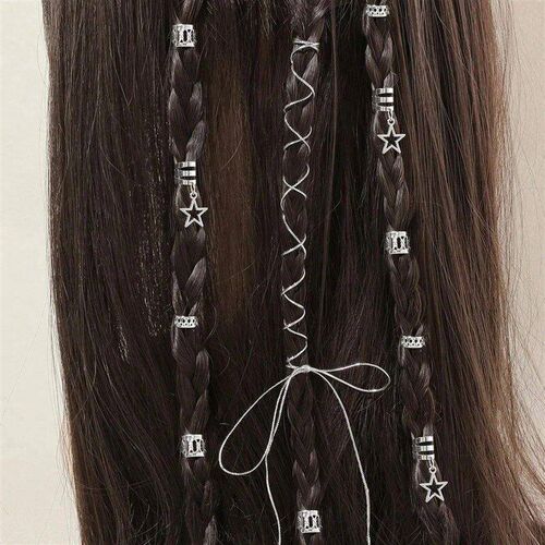 36pcs Star Decor Hair Ring Accessories ,Beads Hair Braid