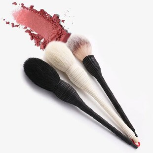 Flat Goat Wool Rattan Makeup Brushes Profesional Foundation