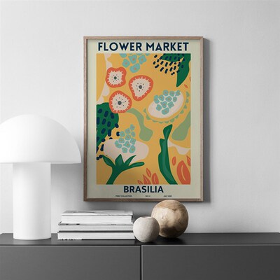 Minimalist Abstract Flower Market Nordic Posters And Print M