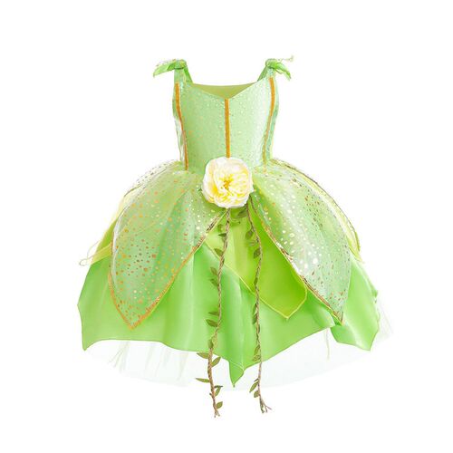 Halloween Green Elf Dress Princess Tiana Tingdang Childrens