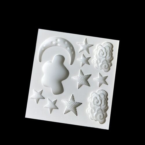 Aouke Star Moon Shape Silicone Mould DIY Fondant Cake Mold G