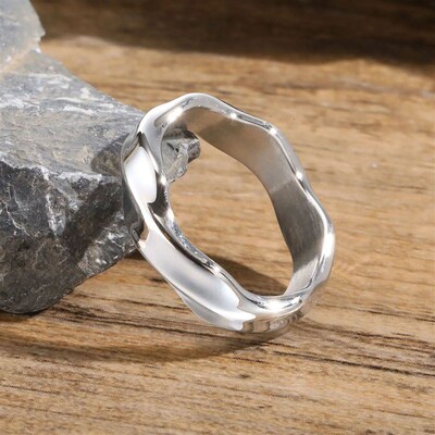 Vnox 2026 New Mobius Ring for Men Boys, Oxidized Twisted Sta