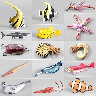 Hand Painted Simulation Sea Animals Model Octopus Crab