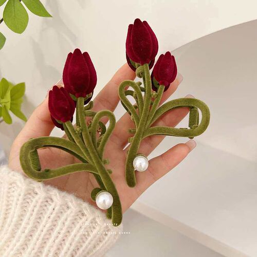 Tulip Grab Clip Scrub High-grade Sense Large Back Head Velve