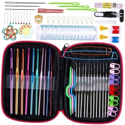 woolen needle knitting tool set 22 pieces metal crochet kit1