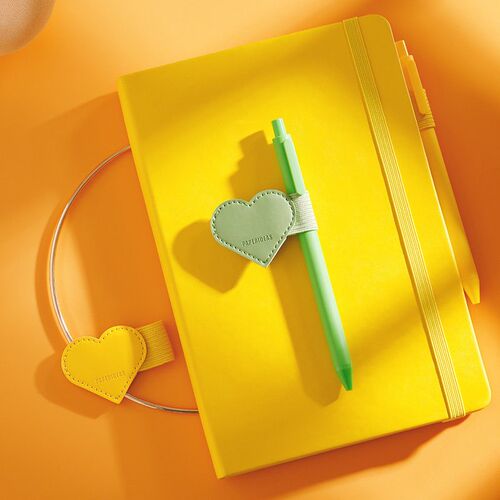 Rubber band pen holder accessories - Self-adhesive leather