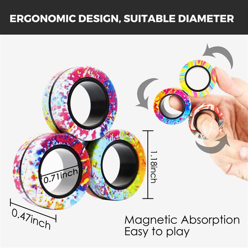 New Random Fidget Spinner Magnetic Ring Toys Set Finger Hot