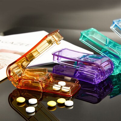 Portable Pill Cutter Box Mini Drug Box Tablet Cutter 6 Color