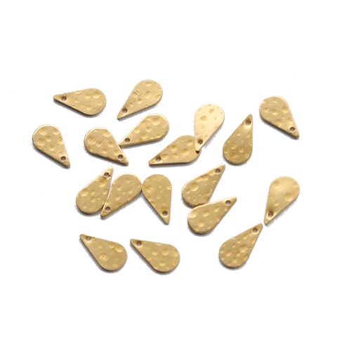 100pcs Wholesale Raw Brass Hammered Tiny Waterdrop Charms fo