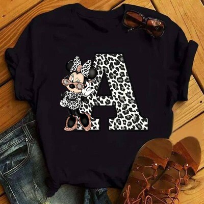 Custom Name Letter Combination Womens High Quality Print T-