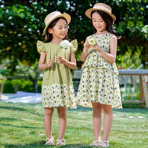 A460 Goods Summer Childrens Wear Floral Sleeve Skirt Large
