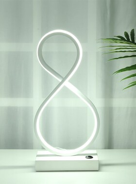 Modern LED Spiral Table Lamp 8 Shaped Desk Bedside 18w Acryl