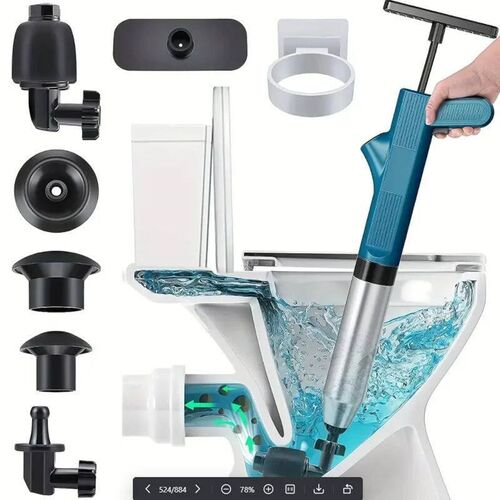 Powerful Toilet Plunger Stainless Steel Pipe Dredger Unblock