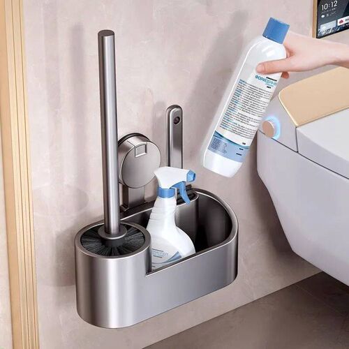 Bathroom Toilet Brush Holder Cleaning Tools Space Aluminum W