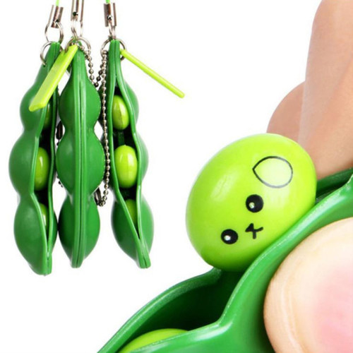 Pea Keychain Decompression toys fidget toys Edamame Toys unl