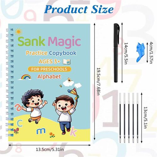 4 Books/set Magic Copybook Reusable Practice Writing Pen Gro