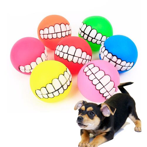 Funny Silicone Pet Dog Cat Toy Ball Chew reat Holder Tooth C
