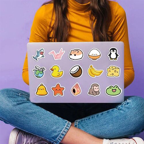 100Pcs Cute Mini Animals Foods Graffiti Stickers Laptop Phon