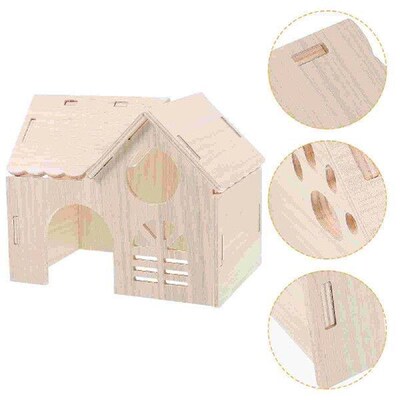 Rabbit Toys Hamster Hideout House Delicate Wooden Hideouts