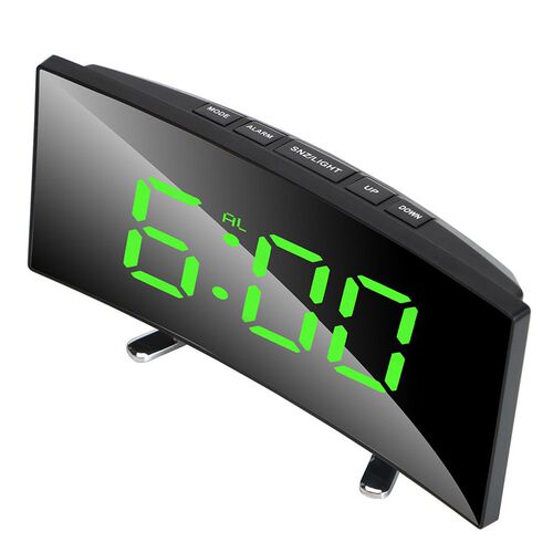 7 Inch For Kids Bedroom Curved Dimmable Mirror Clock Digital